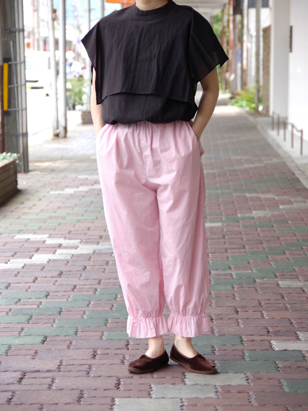 pot and tea すそゴムパンツ［期間限定販売］