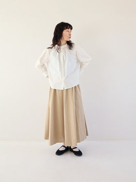 pot and tea チノクロスたっぷりフレアスカート［期間限定販売］