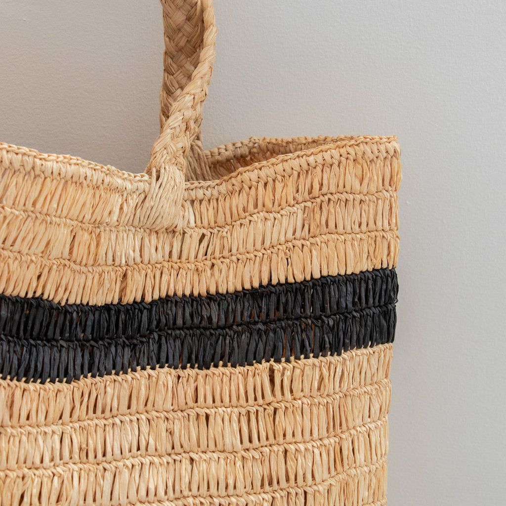AMPIANA Line tote bag L ブラック［期間限定販売］