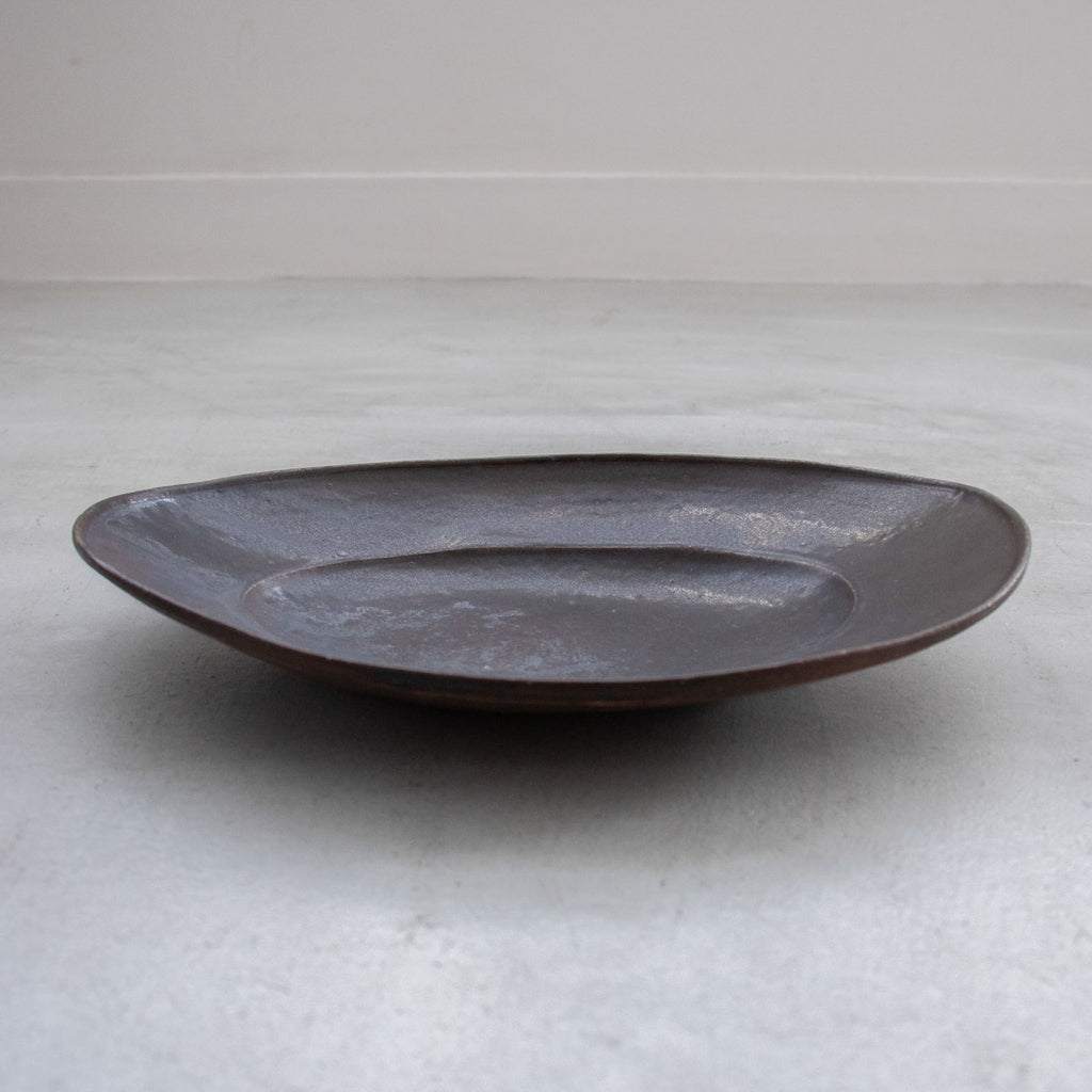 林拓児 黒釉 楕円皿［期間限定販売］