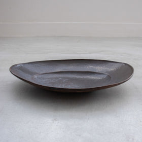 林拓児 黒釉 楕円皿［期間限定販売］