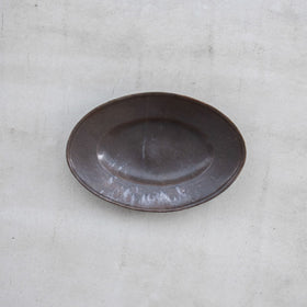林拓児 黒釉 楕円皿［期間限定販売］