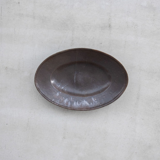 林拓児 黒釉 楕円皿［期間限定販売］