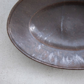 林拓児 黒釉 楕円皿［期間限定販売］