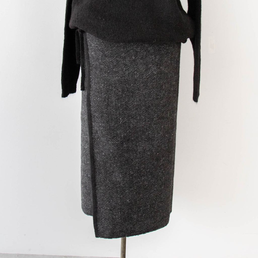 PUENTE プエンテ　手織り巻きスカート　ロング丈83cm PUENTE Rueca 手紡ぎアルパカ手織り巻きスカート［期間限定販売