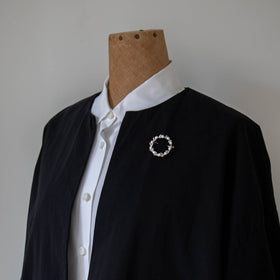 神保真珠商店 ブローチ サークル葉付き VINTAGE 無核（SILVER）［期間限定販売］