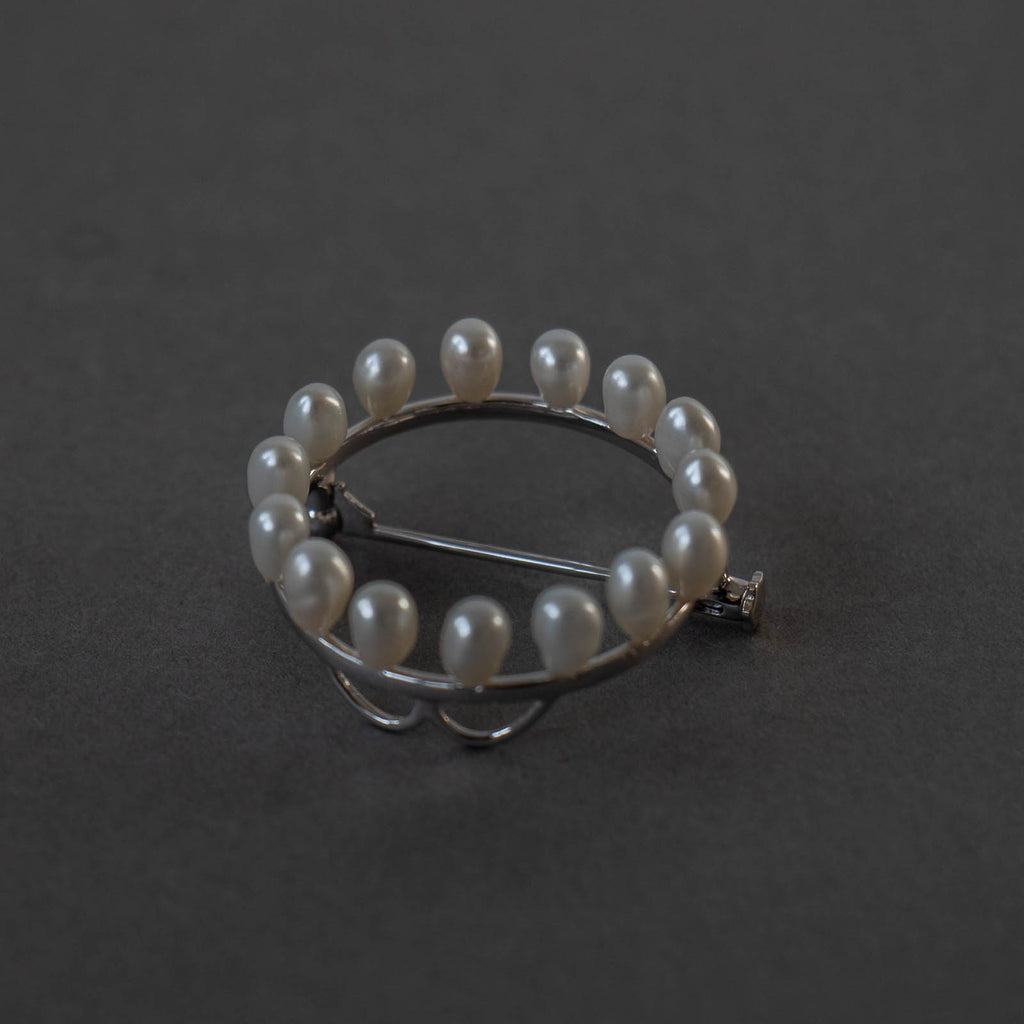 神保真珠商店 ブローチ  サークル L VINTAGE 無核 (SILVER)［期間限定販売］