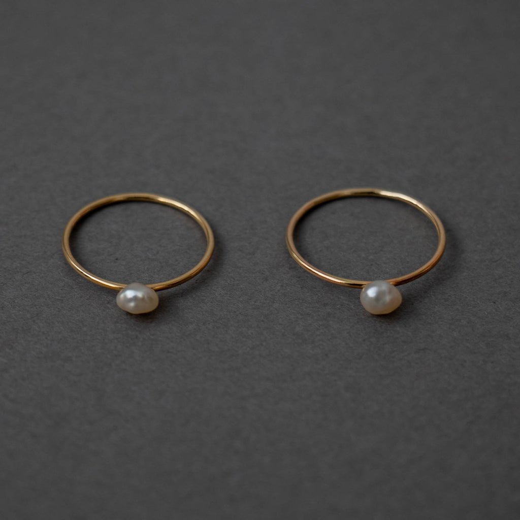 神保真珠商店 1珠リング（丸線）VINTAGE 無核（K10）［期間限定販売］