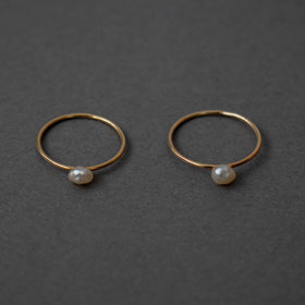 神保真珠商店 1珠リング（丸線）VINTAGE 無核（K10）［期間限定販売］