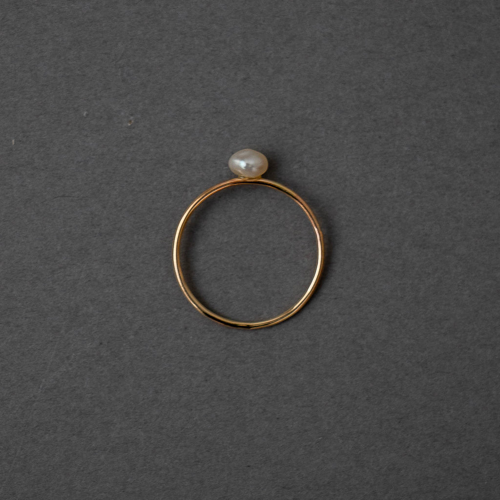 神保真珠商店 1珠リング（丸線）VINTAGE 無核（K10）［期間限定販売］
