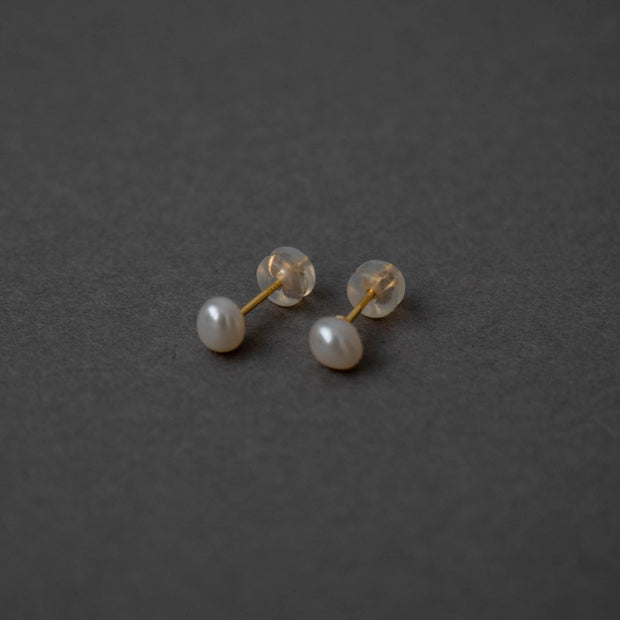 神保真珠商店 1珠ピアス VINTAGE 無核（K18）［期間限定販売］