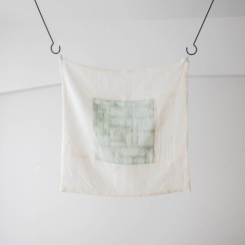 絲室 クロス 小 49角 シルク／リネン／ブルー［期間限定販売］