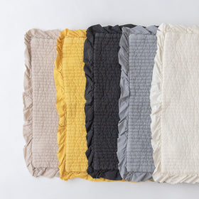 8182 ストライプイブルフリルクッションカバー［期間限定販売］