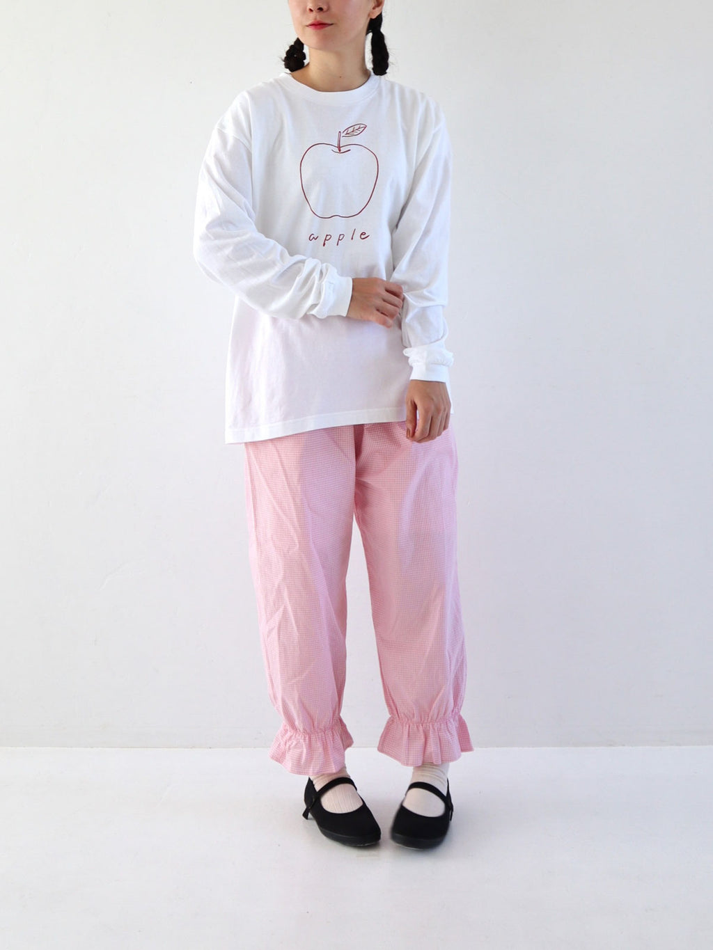 pot and tea アップル長袖Tシャツ［期間限定販売］