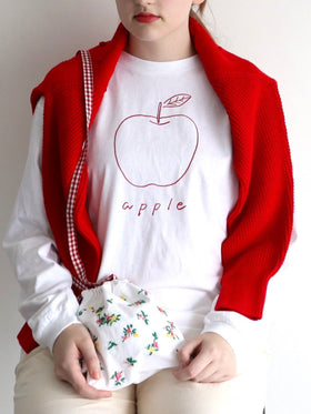 pot and tea アップル長袖Tシャツ［期間限定販売］