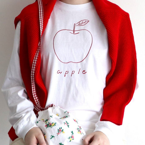 pot and tea アップル長袖Tシャツ［期間限定販売］