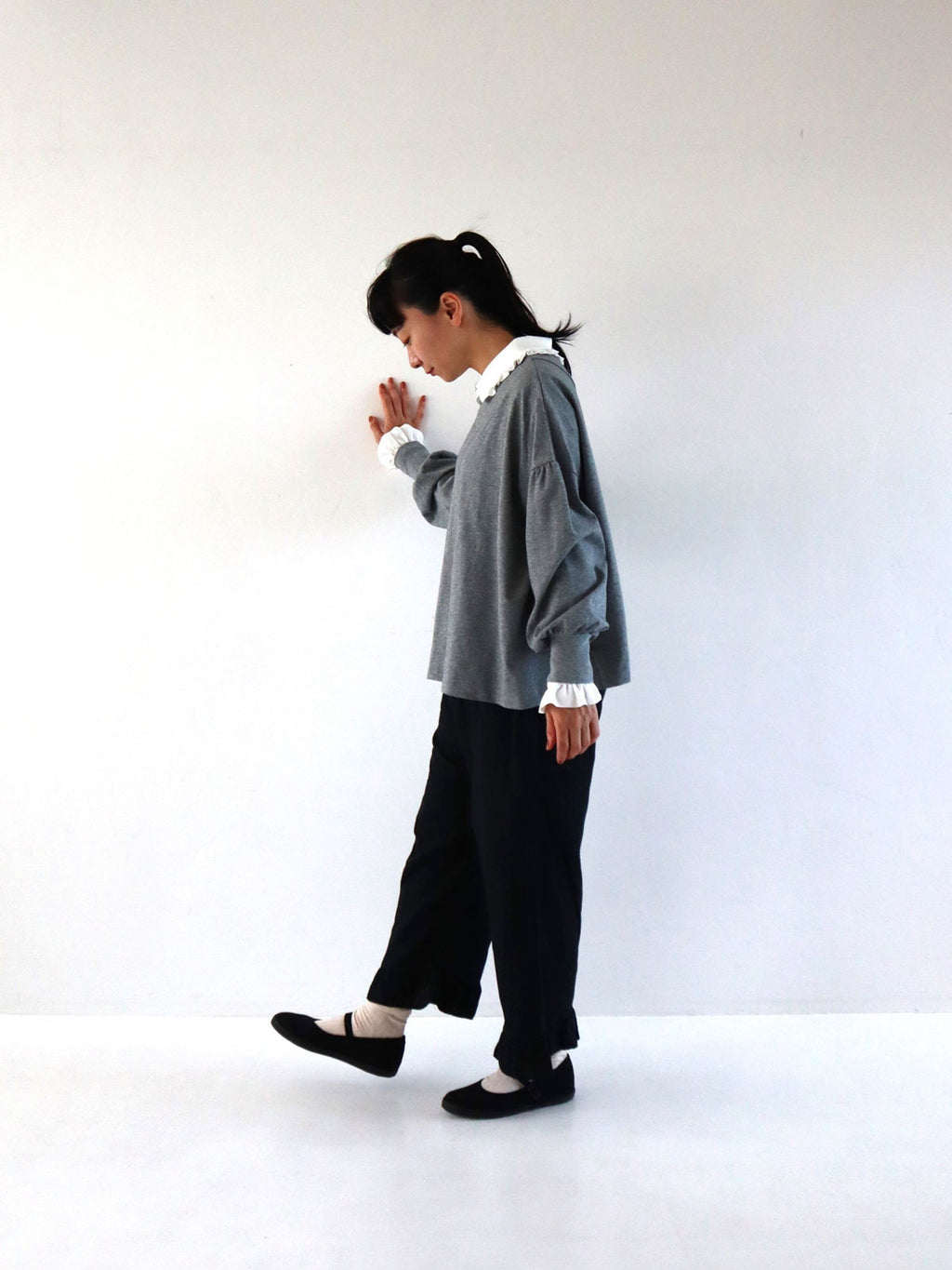 pot and tea パフ袖カットソー［期間限定販売］