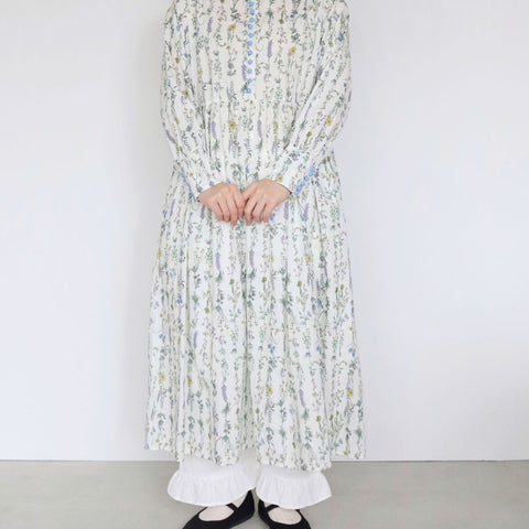 pot and tea NEWノーカラーロング花柄ワンピース［期間限定販売］