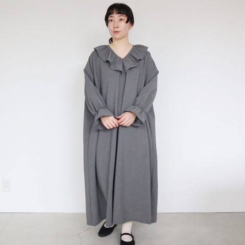 pot and tea フォーマルVネックフリルワンピース［期間限定販売］