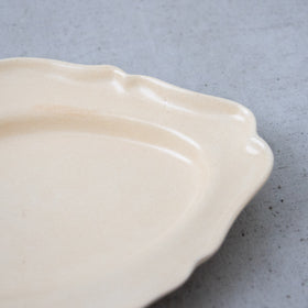 河合竜彦 貫入釉 オーバルレリーフ皿