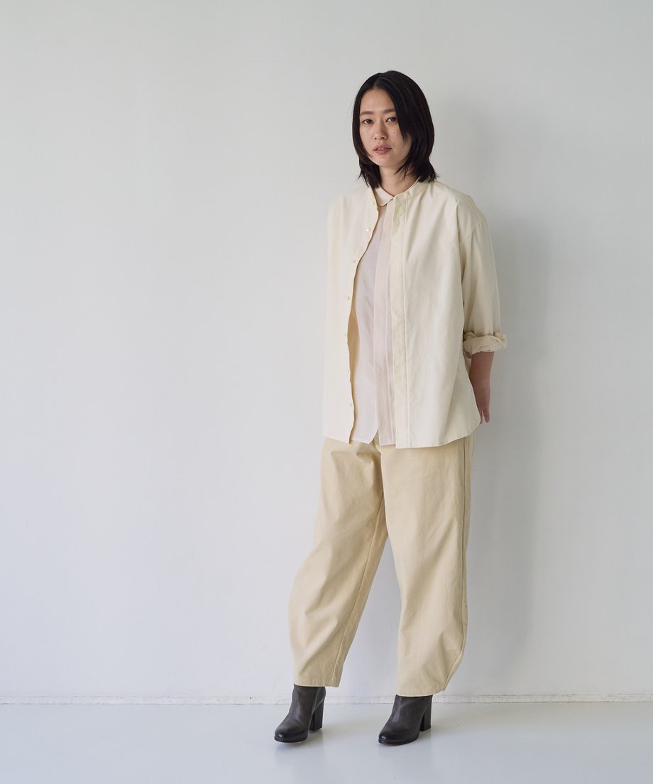 fruits of life コーデュロイバンドカラーシャツ［期間限定販売］
