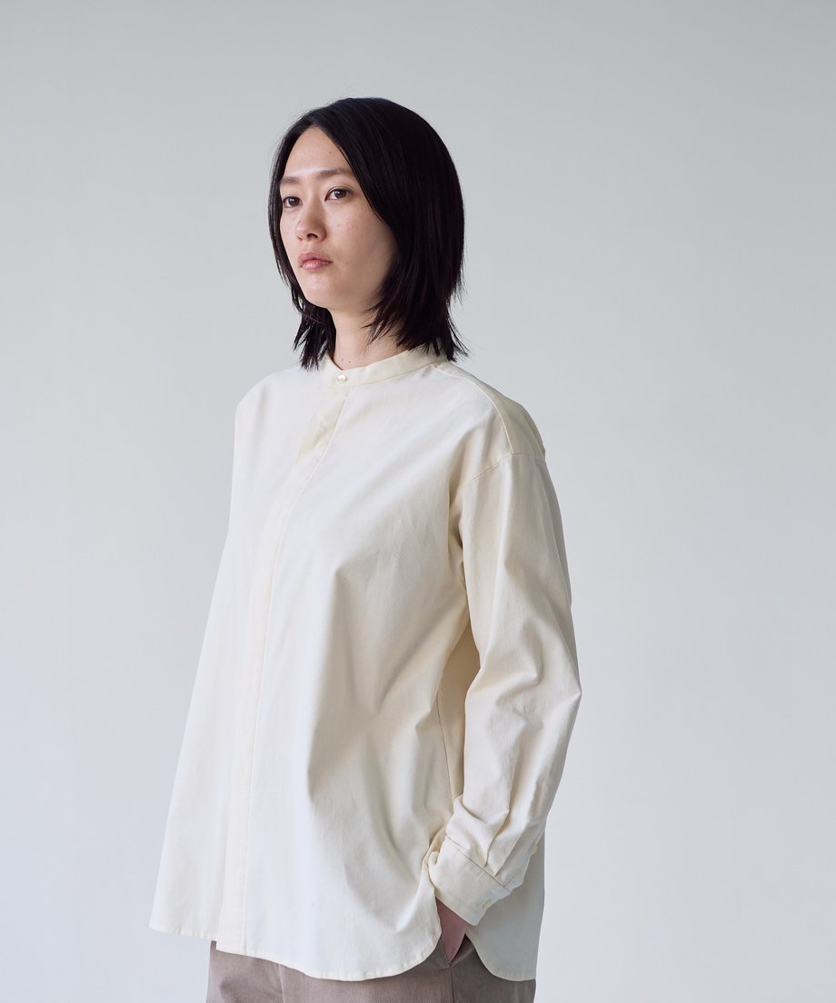 fruits of life コーデュロイバンドカラーシャツ［期間限定販売］