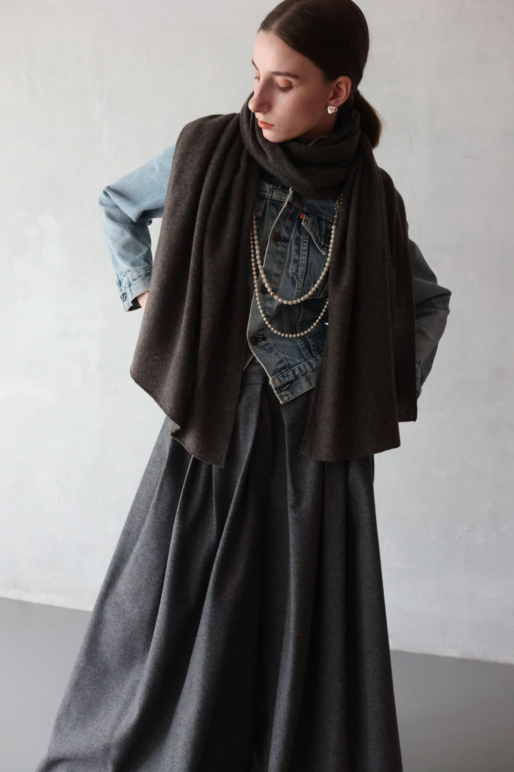 HOKOS BLISS Cashmere blanket stole コーヒー［期間限定販売］