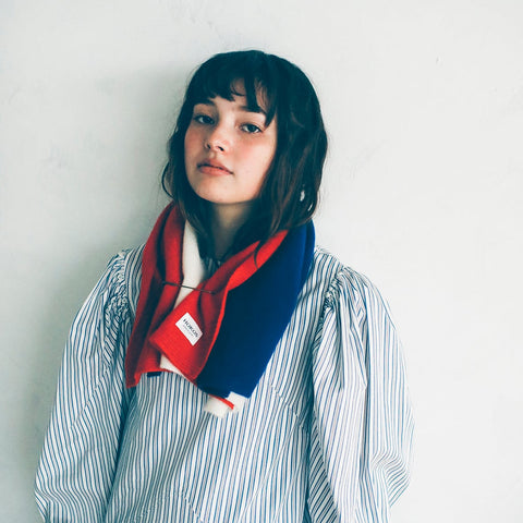 HOKOS Cashmere multi blanket トリコロール［期間限定販売］