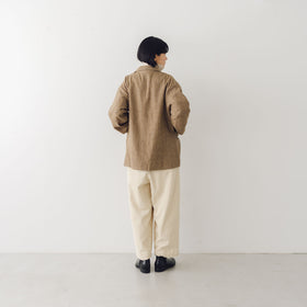 Honnete ショートコートジャケット コットンウールツイル