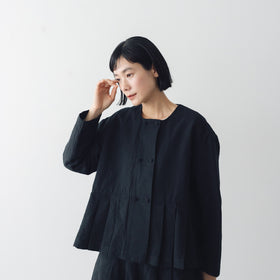 MAGALI ハイカウントコットンリネン ダブルボタンジャケット