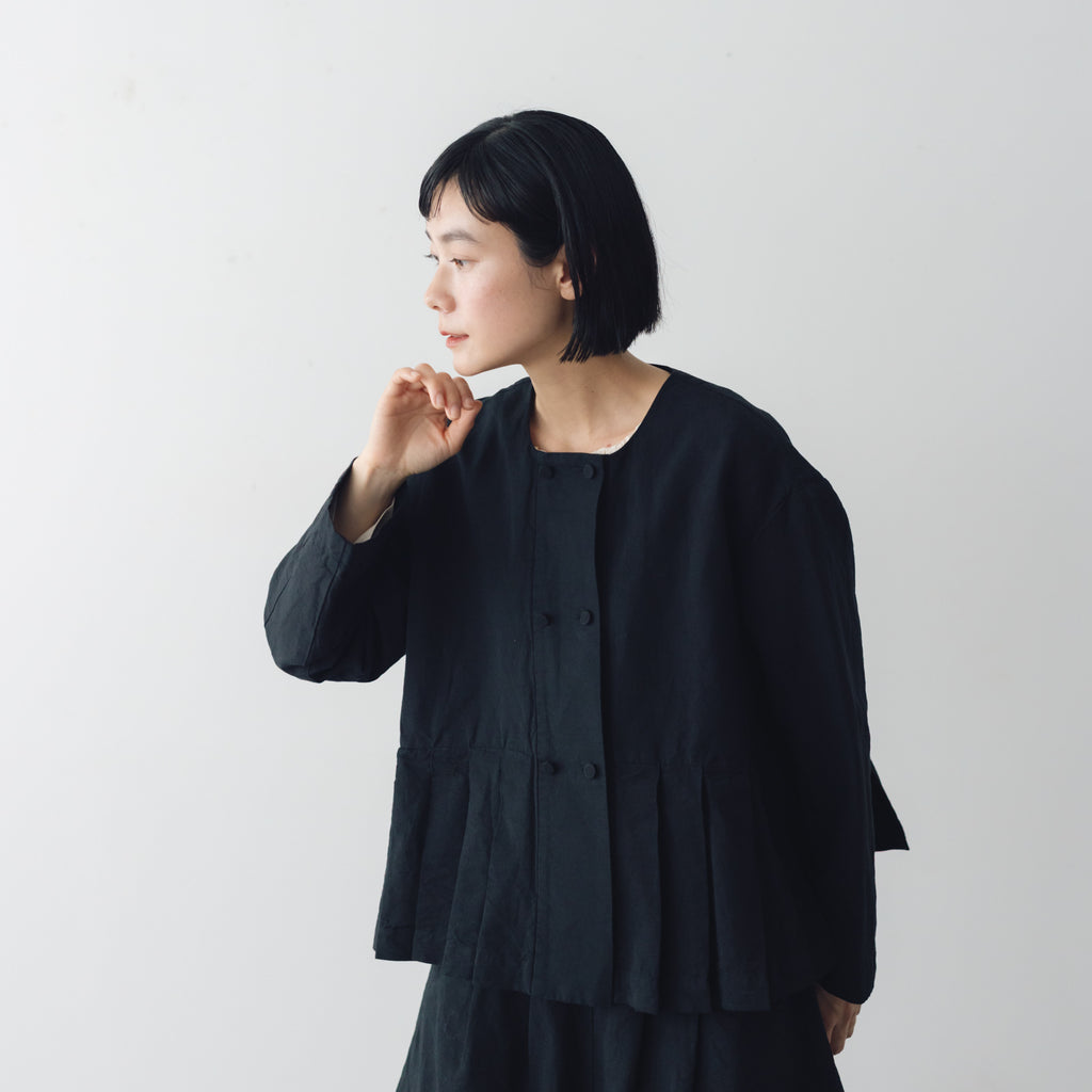 MAGALI ハイカウントコットンリネン ダブルボタンジャケット