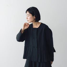 MAGALI ハイカウントコットンリネン ダブルボタンジャケット