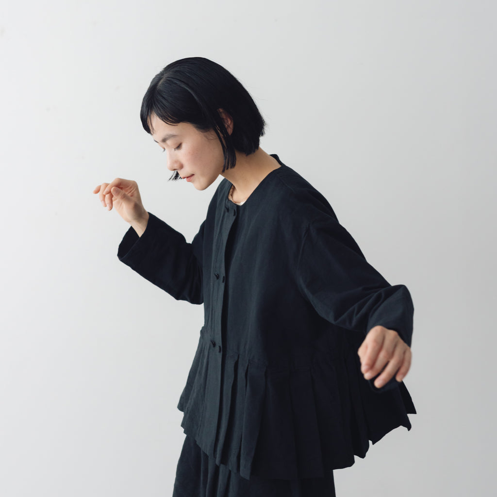 MAGALI ハイカウントコットンリネン ダブルボタンジャケット