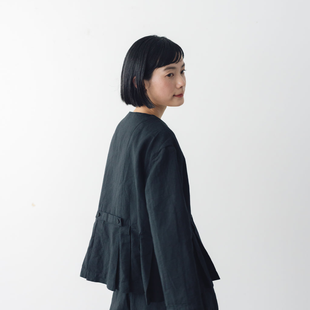 MAGALI ハイカウントコットンリネン ダブルボタンジャケット