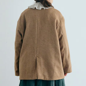MAGALI ウールリネンヘリンボン ミディアムジャケット