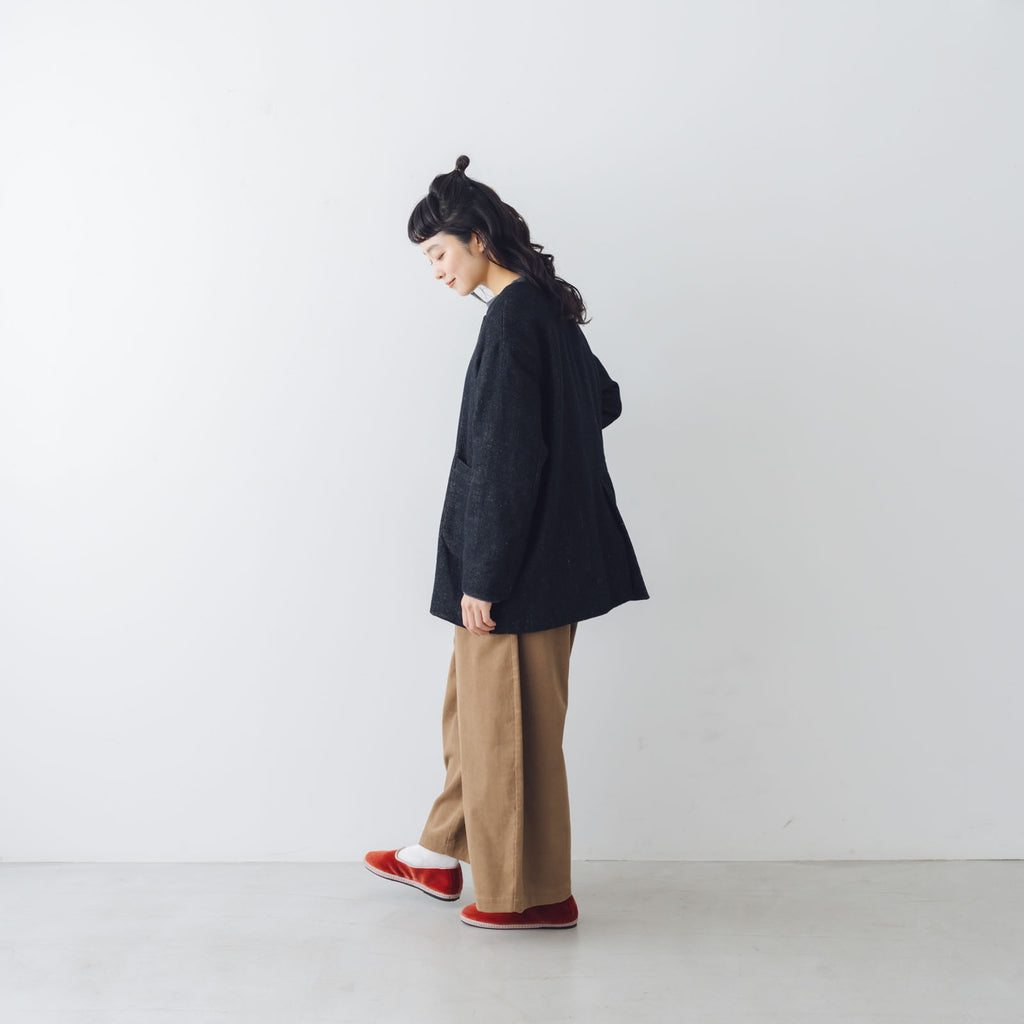 MAGALI ウールリネンヘリンボン ミディアムジャケット