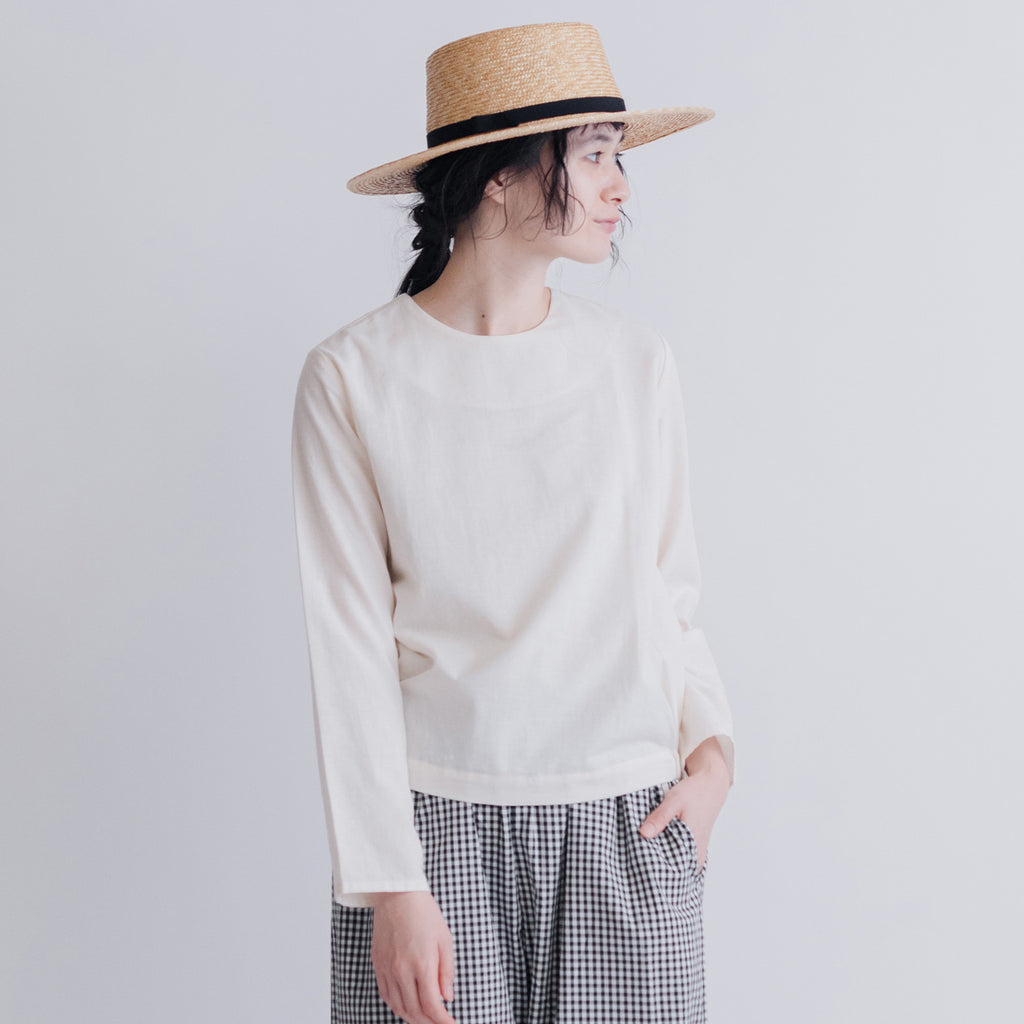 F/style 亀田縞のブラウス