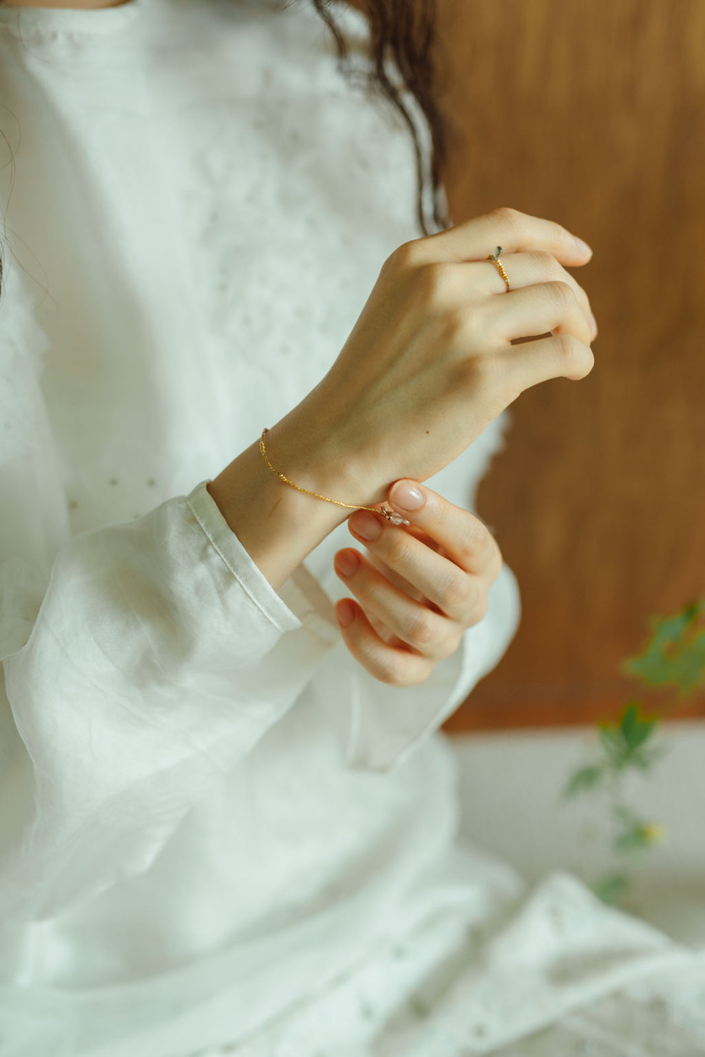 17cm　淡水パールと三角カレンシルバーのブレスレット　ハーキマーダイヤモンド 曉 ater her-kimer bracelet ｜くらすこと公式オンラインストア