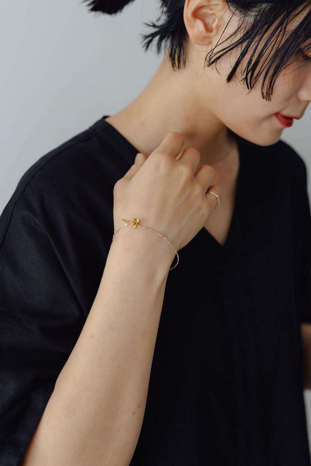 曉 ater K18YG × karen silver bracelet