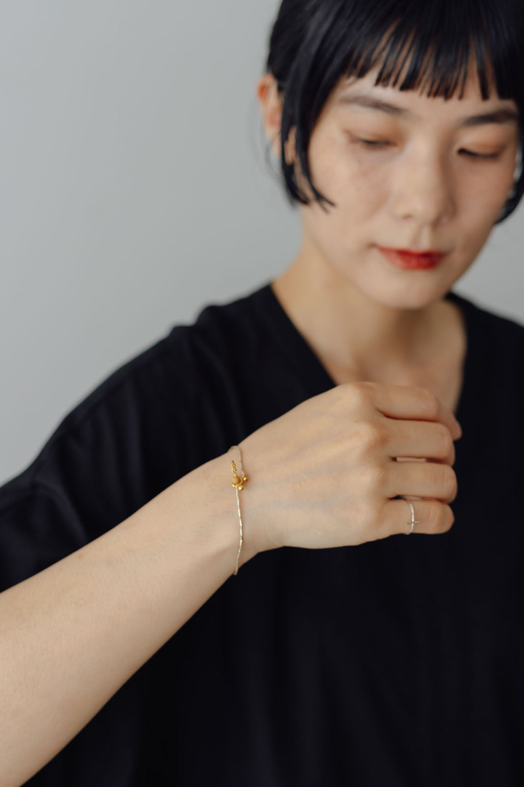 曉 ater K18YG × karen silver bracelet