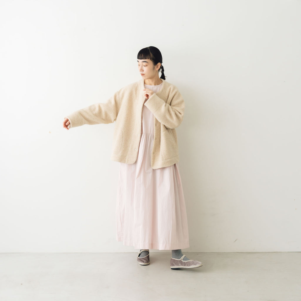 comm. arch. ウールコットン ボア フリース カーディガン