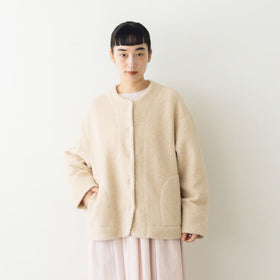 comm. arch. ウールコットン ボア フリース カーディガン