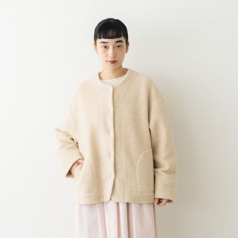 comm. arch. ウールコットン ボア フリース カーディガン