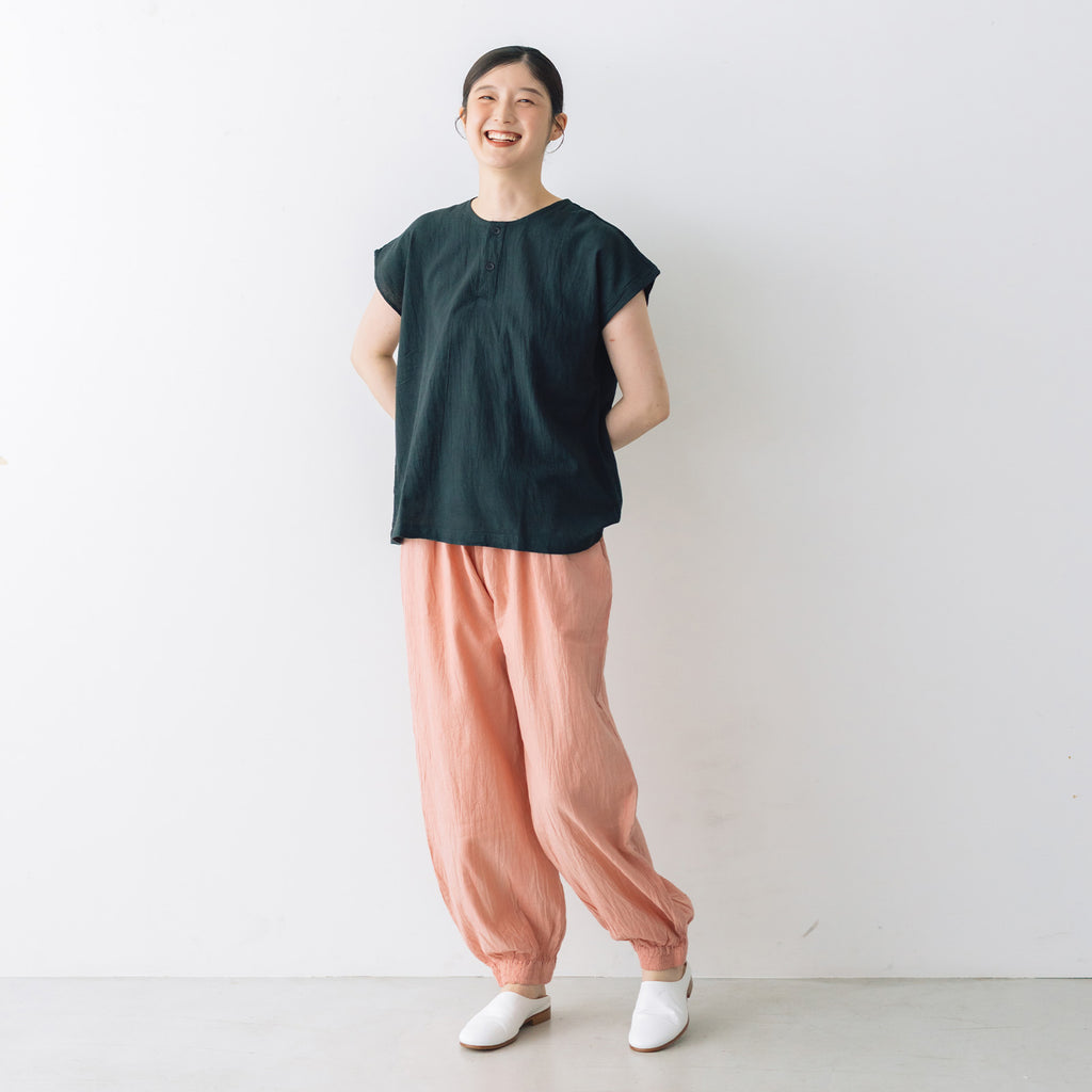 ヂェン先生の日常着　バルーンパンツ ヂェン先生の日常着｜バルーンパンツ ネイビー - ファッション