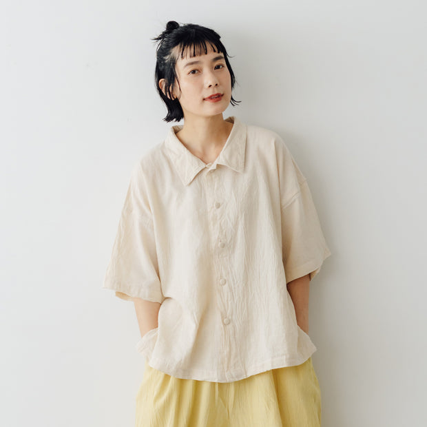 極美品 ヂェン先生の日常着 V襟シャツ 薄地 黒 くらすこと別注〉ヂェン先生の日常着 ビッグブラウス ｜くらすこと公式