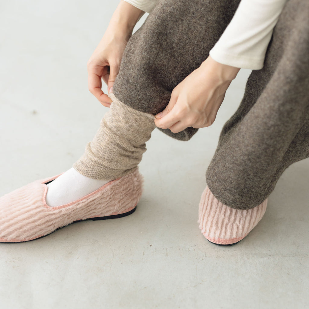 くらすこと 肌側シルク100%のあったかウールレッグウォーマー