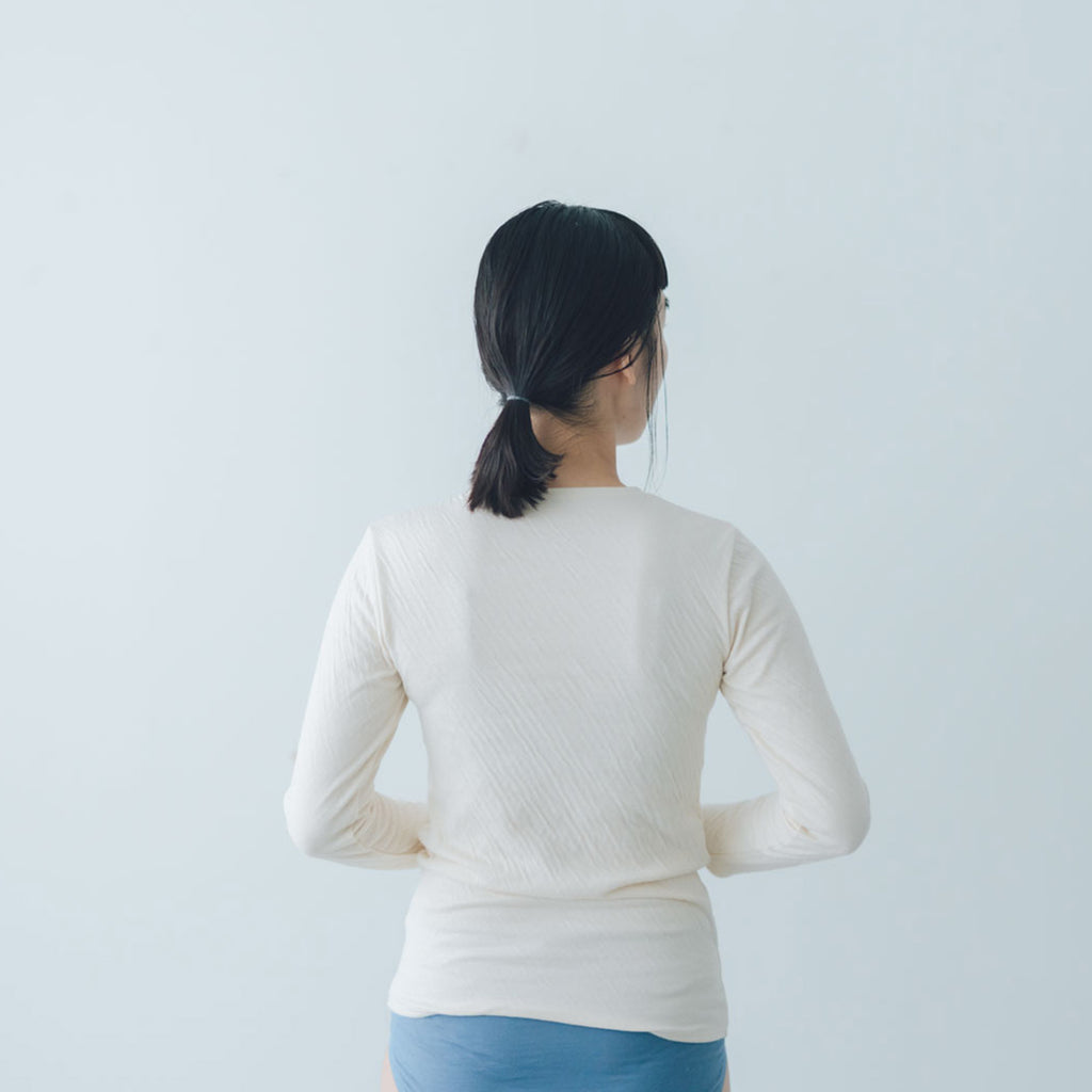 くらすこと 体調整うあったか長袖インナー organic cotton