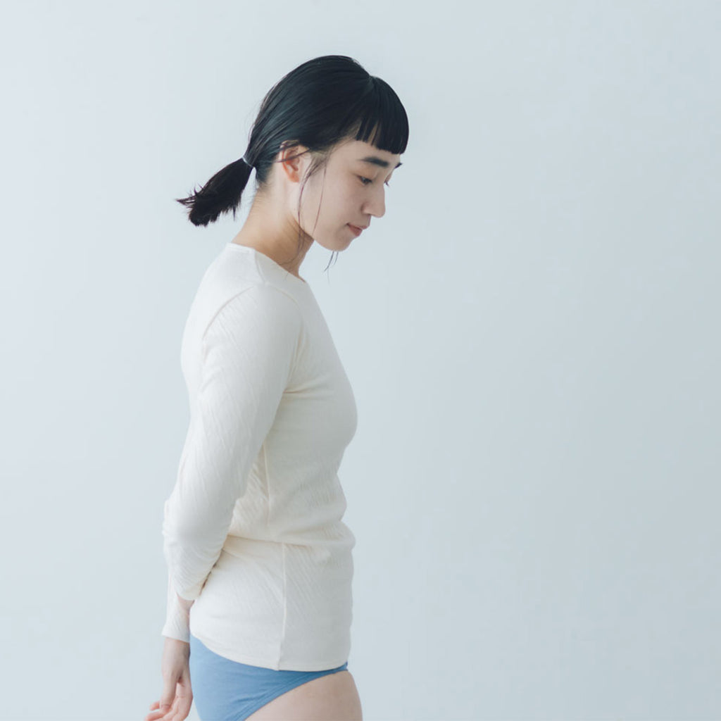 くらすこと 体調整うあったか長袖インナー organic cotton