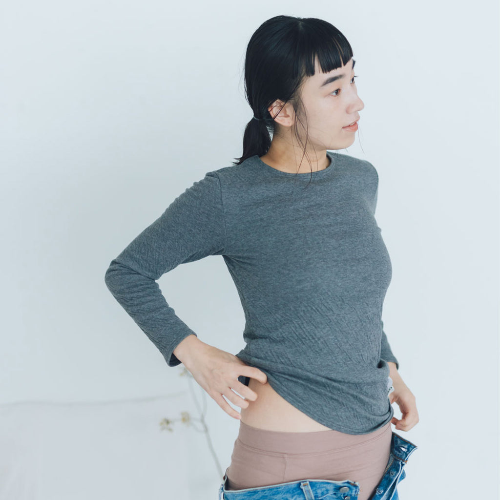 くらすこと 体調整うあったか長袖インナー organic cotton