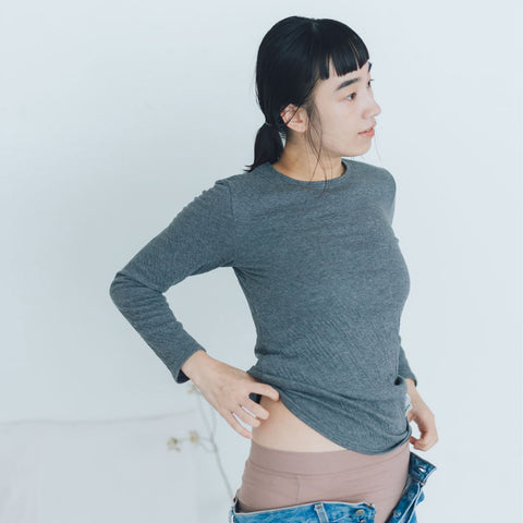 くらすこと 体調整うあったか長袖インナー organic cotton